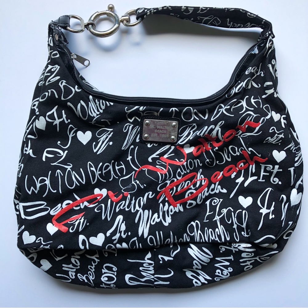 777 Lucky Black and White Ft. Walton Beach Hobo Bag